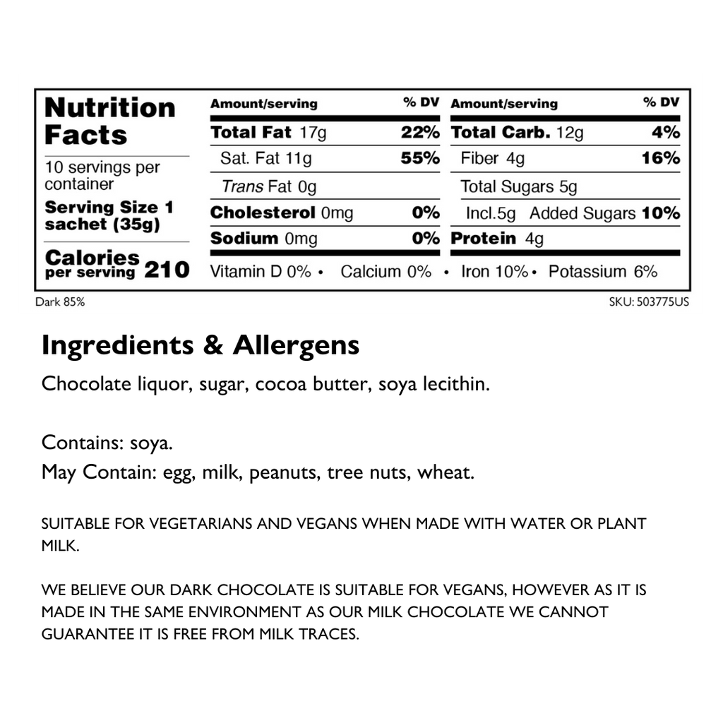 85% Dark Drinking Chocolate - Hotel Chocolat - Hotel Chocolat