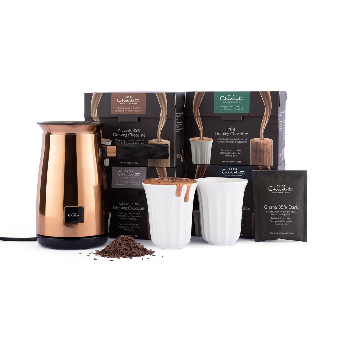 Classic Velvetiser Starter Kit - Copper - Hotel Chocolat - Seriously Dark - Hotel Chocolat - Bundle