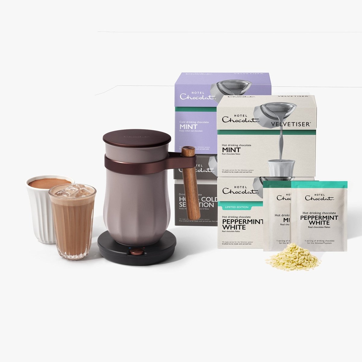 Velvetiser Starter Kit - All - New Pebble - Hotel Chocolat - Peppermint Collection - Hotel Chocolat - Hot Chocolate Maker
