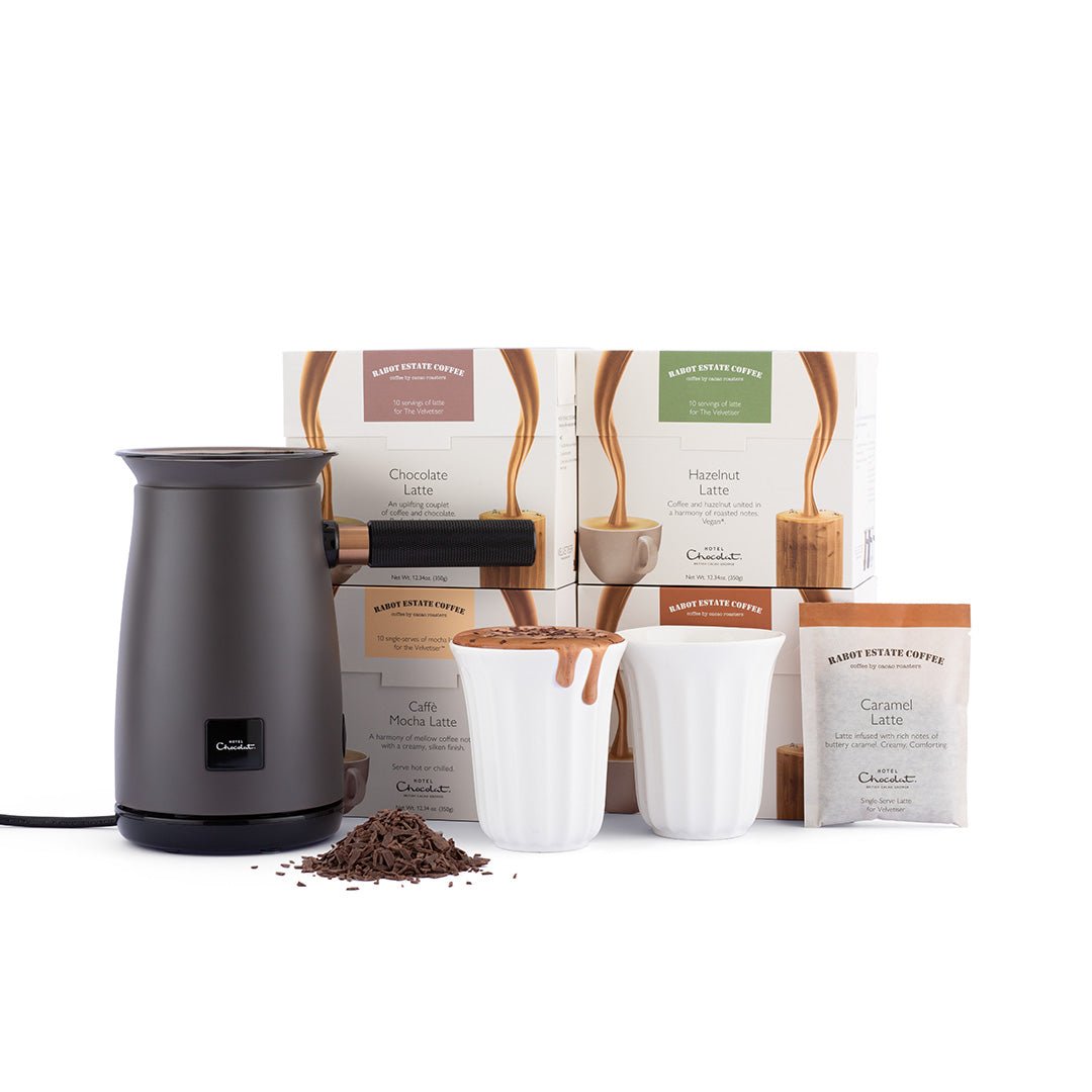 Velvetiser Starter Kit Offer - Hotel Chocolat - Charcoal - Lattes & Mochas - Hotel Chocolat