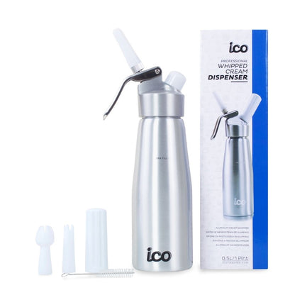 ICO Professional Aluminum Whipped Cream Maker Dispenser (1 Pint/0.5L)