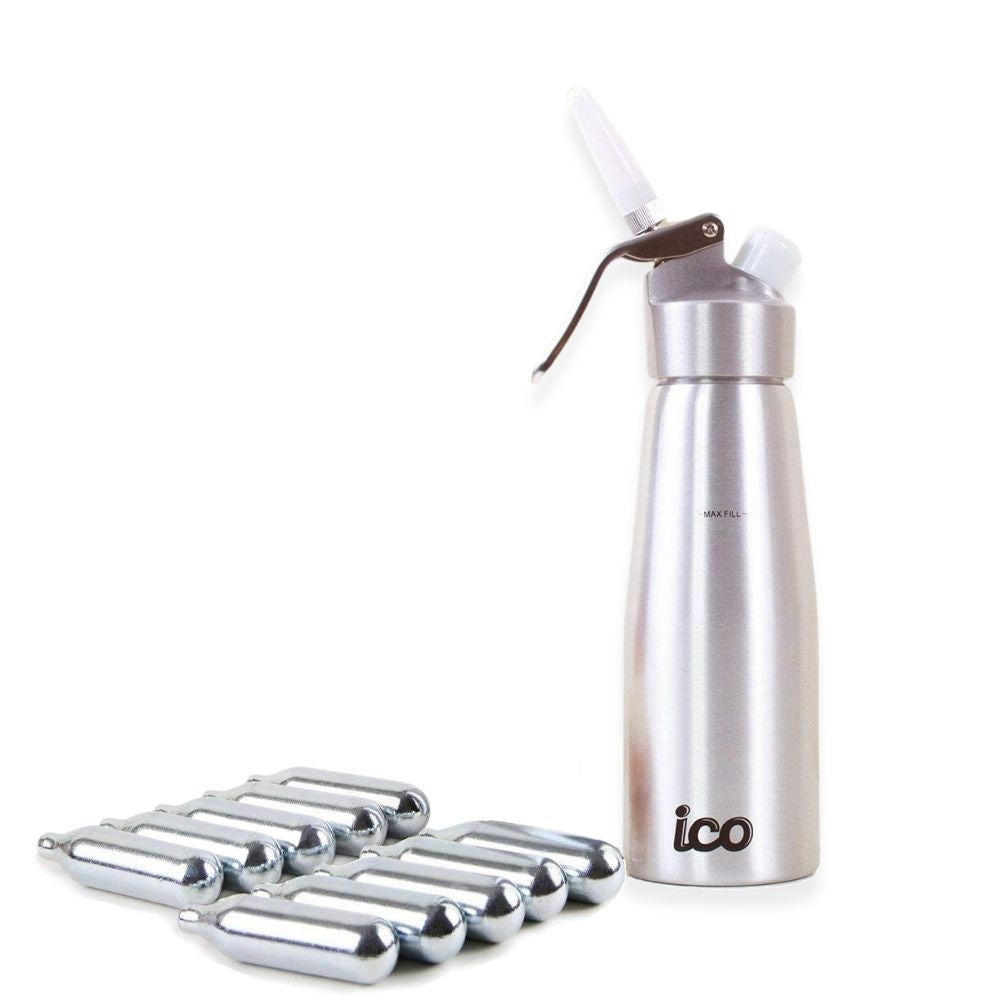 ICO Professional Aluminum Whipped Cream Maker Dispenser (1 Pint/0.5L)